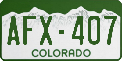 CO license plate AFX407