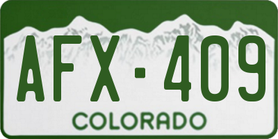 CO license plate AFX409