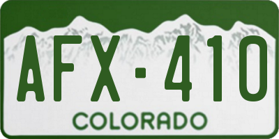 CO license plate AFX410