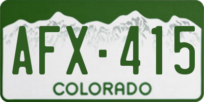 CO license plate AFX415