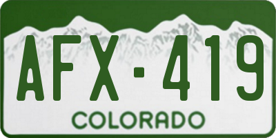 CO license plate AFX419