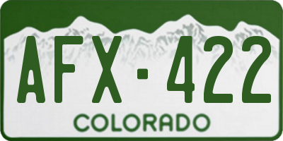 CO license plate AFX422