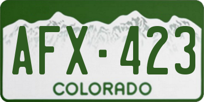 CO license plate AFX423