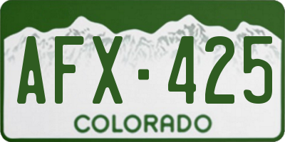 CO license plate AFX425