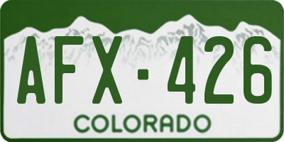 CO license plate AFX426