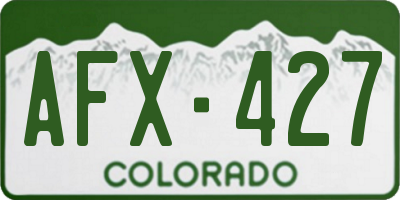 CO license plate AFX427