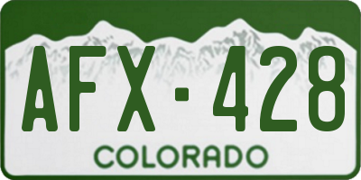 CO license plate AFX428