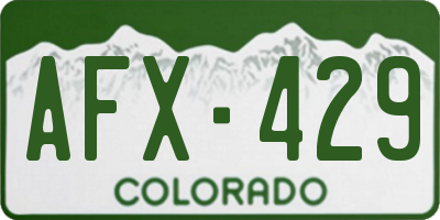 CO license plate AFX429