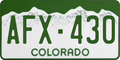 CO license plate AFX430