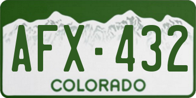 CO license plate AFX432