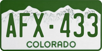 CO license plate AFX433