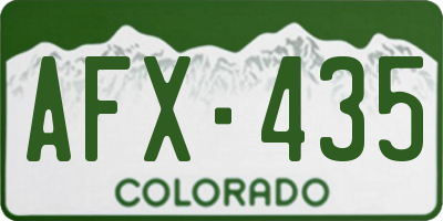 CO license plate AFX435
