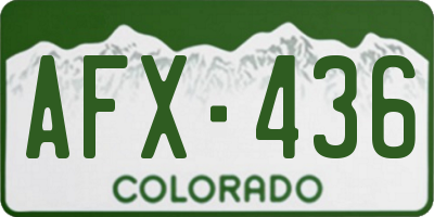 CO license plate AFX436