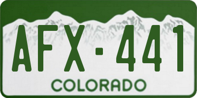 CO license plate AFX441