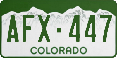 CO license plate AFX447