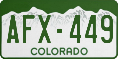 CO license plate AFX449