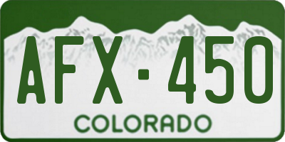 CO license plate AFX450