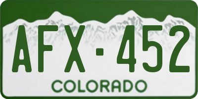 CO license plate AFX452