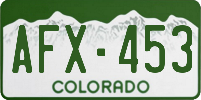 CO license plate AFX453
