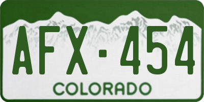 CO license plate AFX454