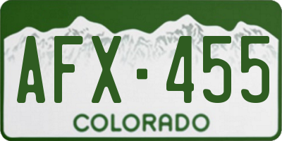 CO license plate AFX455