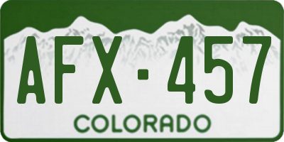 CO license plate AFX457