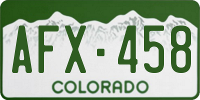 CO license plate AFX458