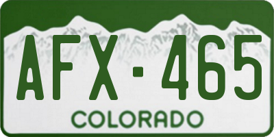 CO license plate AFX465