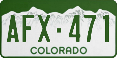 CO license plate AFX471