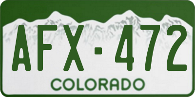 CO license plate AFX472