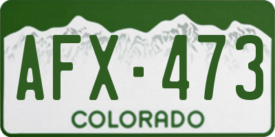 CO license plate AFX473
