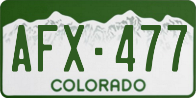 CO license plate AFX477