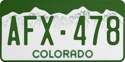 CO license plate AFX478