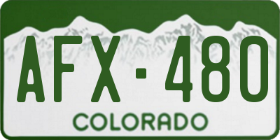 CO license plate AFX480
