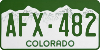 CO license plate AFX482
