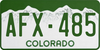CO license plate AFX485