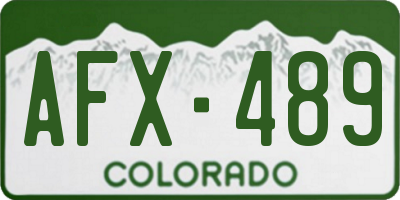 CO license plate AFX489