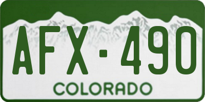 CO license plate AFX490