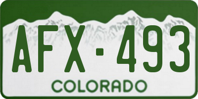 CO license plate AFX493
