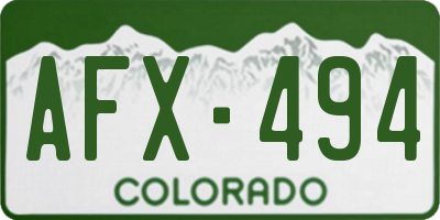CO license plate AFX494