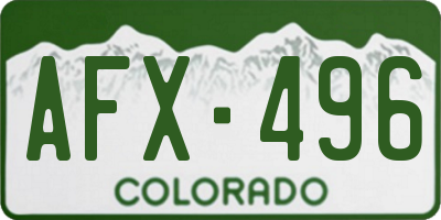 CO license plate AFX496