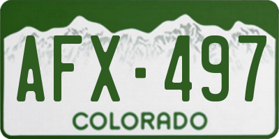 CO license plate AFX497
