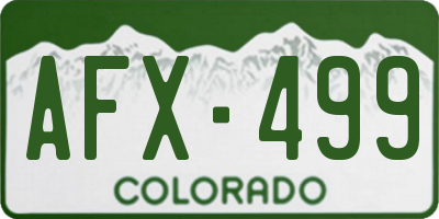 CO license plate AFX499