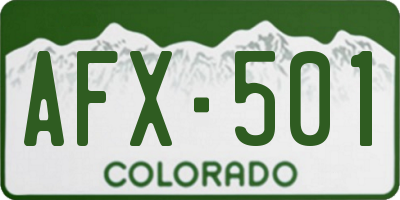 CO license plate AFX501