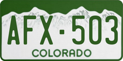 CO license plate AFX503