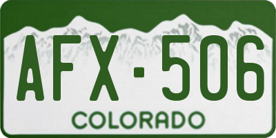 CO license plate AFX506
