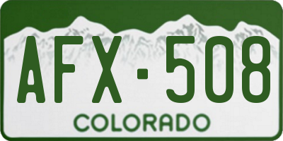 CO license plate AFX508