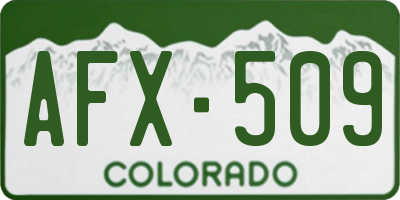 CO license plate AFX509