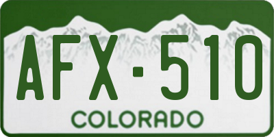 CO license plate AFX510