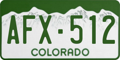 CO license plate AFX512